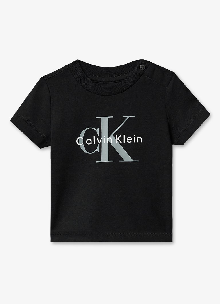 Calvin Klein Jongens T-shirt met logoprint in de kleur Pvh Black-Beh / Zwart