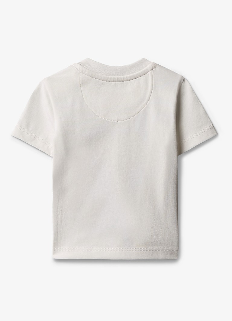 Calvin Klein Jongens T-shirt met logoprint in de kleur Tofu-Yas / Wit