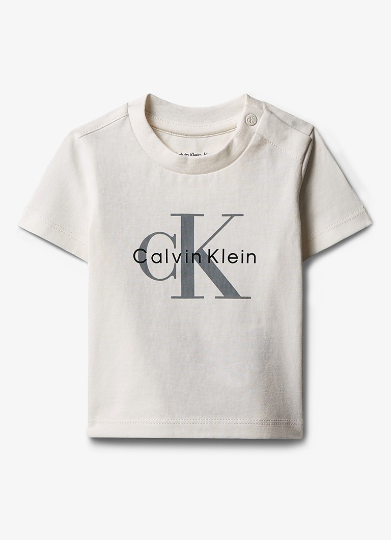 Calvin Klein Jongens T-shirt met logoprint in de kleur Wit