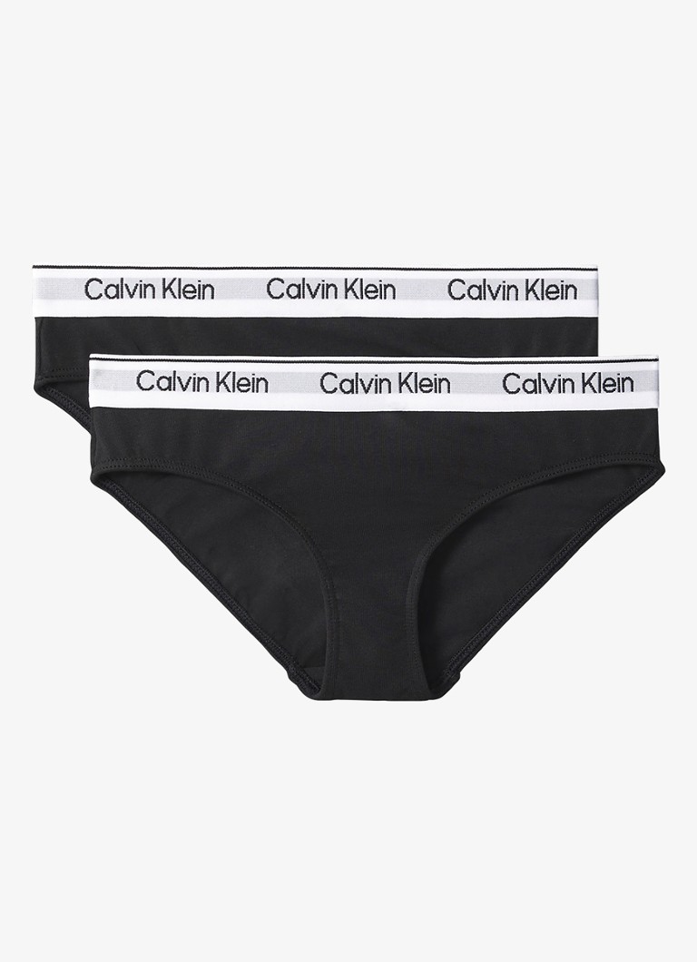 Calvin Klein Meisjes Modern hipster in 2-pack in de kleur Zwart