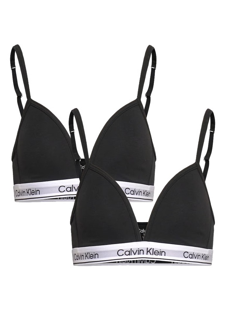 Calvin Klein Meisjes Modern bralette in 2-pack in de kleur Zwart