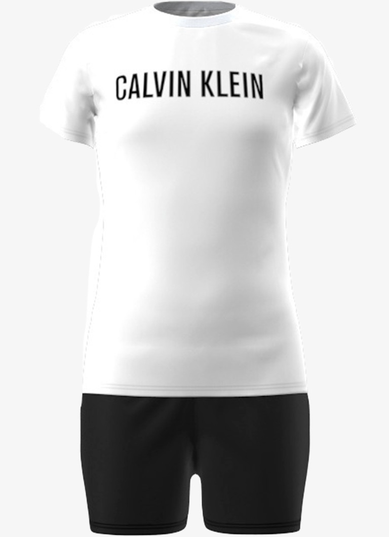 Calvin Klein Meisjes Intense Power pyjamaset met logo in de kleur Wit