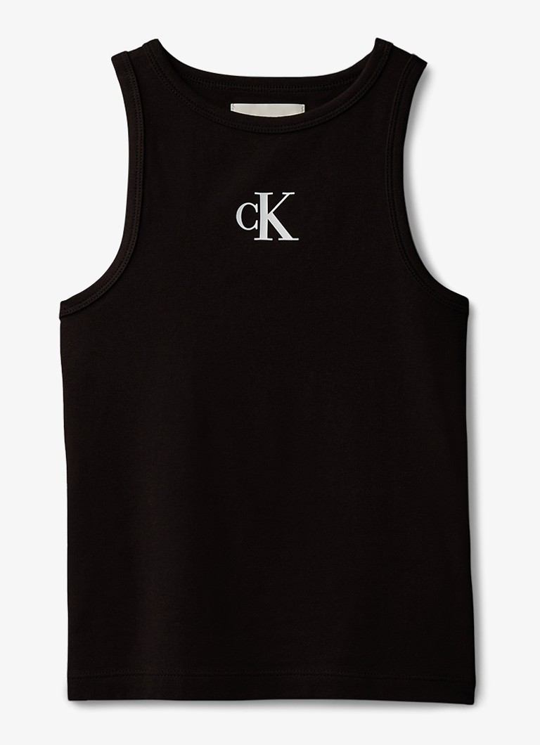 Calvin Klein Meisjes Tanktop met logo in de kleur Zwart