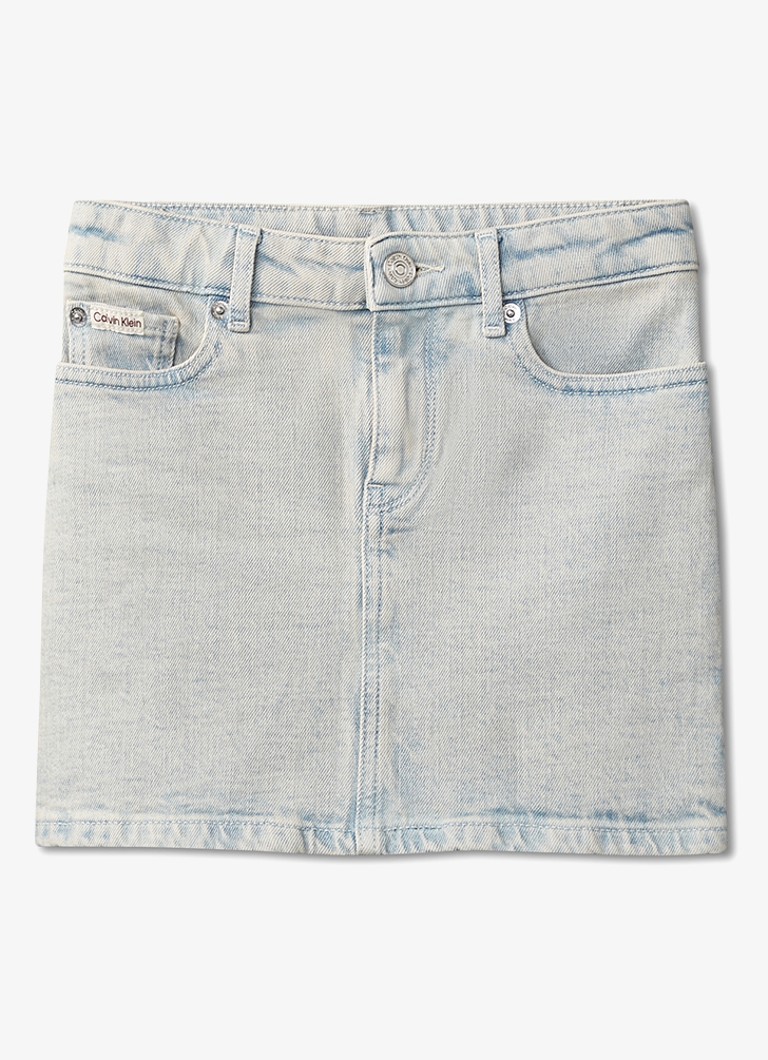 Calvin Klein Mini spijkerrok met steekzakken in de kleur Indigo