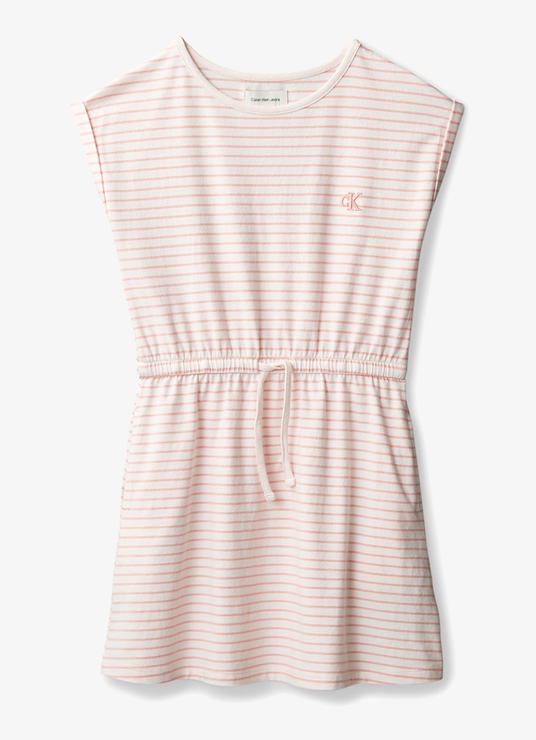Calvin Klein Meisjes Mini jurk met streepprint en steekzakken in de kleur Roze