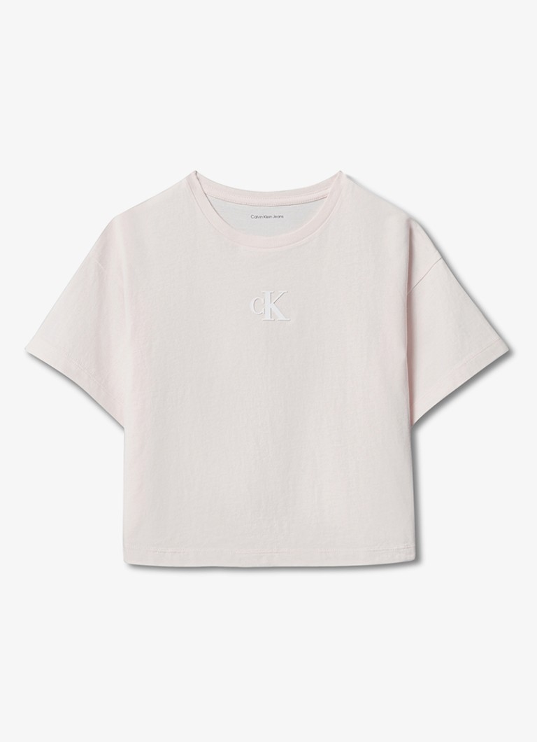 Calvin Klein Meisjes T-shirt met logo in de kleur Lichtroze