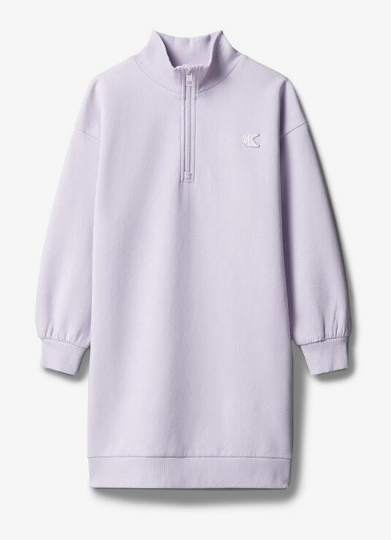 Calvin Klein Trui jurk met logo in de kleur Lila