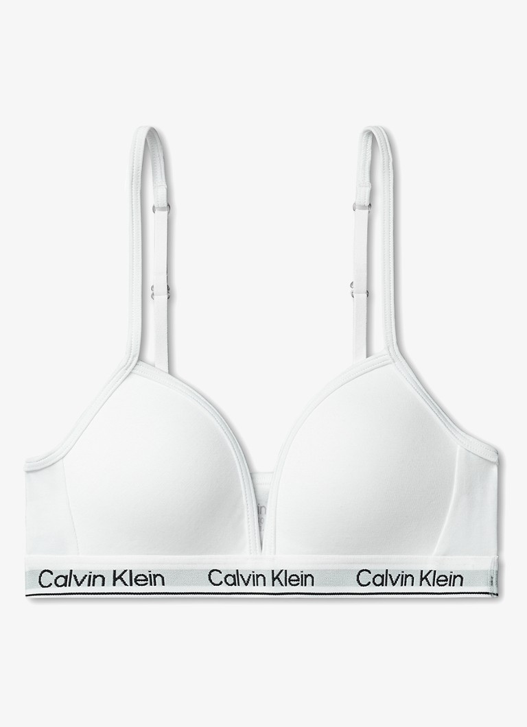 Calvin Klein Dames Voorgevormde bh met logoband in de kleur Wit