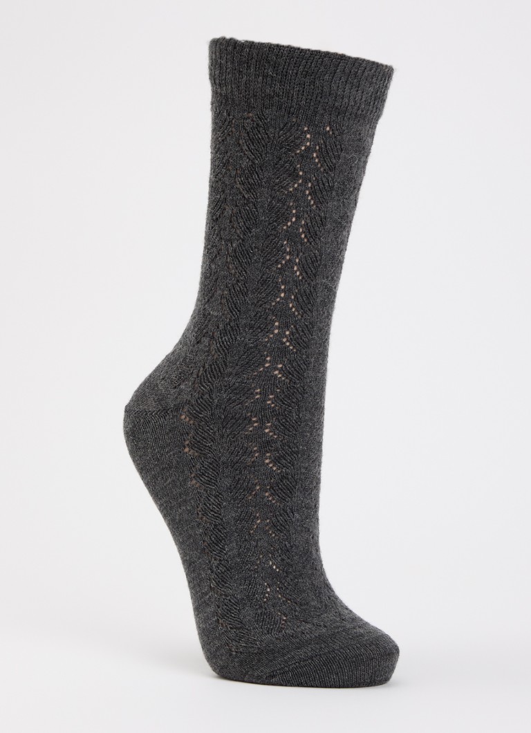 Falke Dames Softmerino Special Edition sokken in wolblend in de kleur Antraciet, maat: 39-42