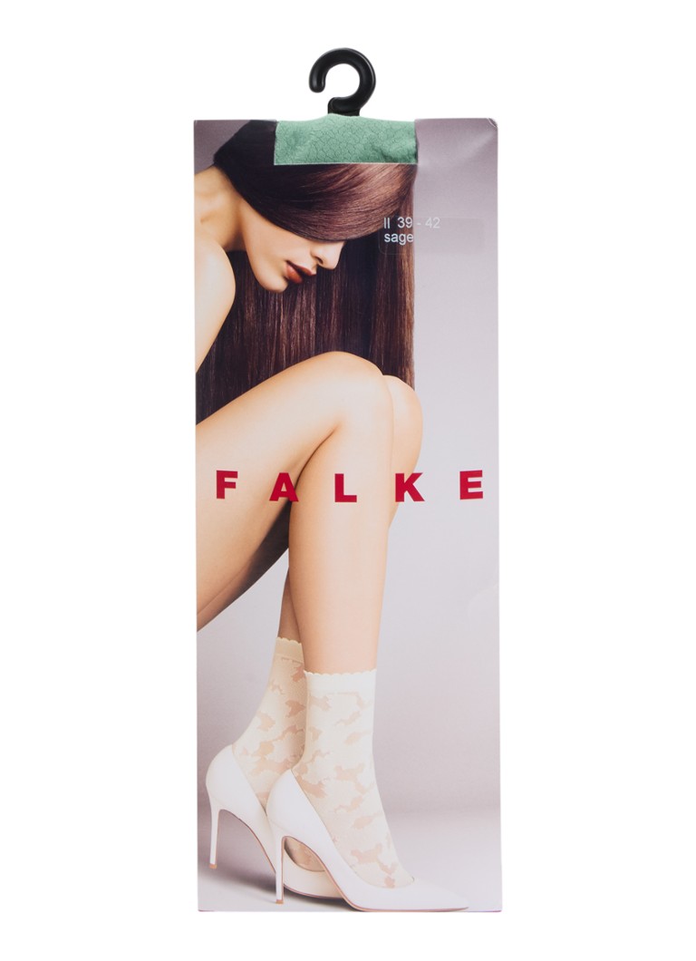 Falke Dames Pantysokken in 20 denier met bloemenprint in de kleur Mint, maat: 35-38