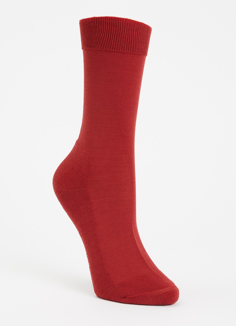 Falke Dames Clima Cool sokken in wolblend in de kleur Donkerrood, maat: 39-40