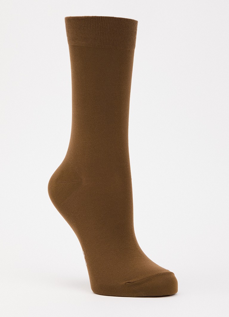 Falke Dames Cotton Touch sokken met logo in de kleur Bruin, maat: 35-38