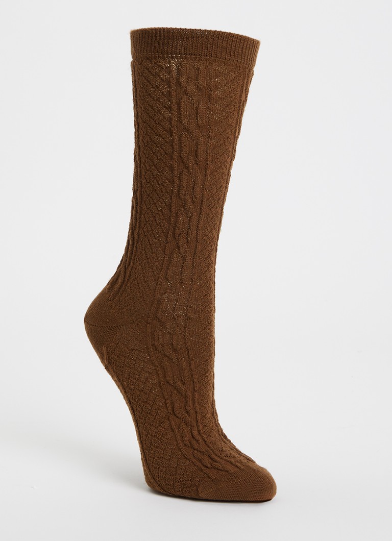 Falke Dames Declivity sokken in wolblend in de kleur Bruin, maat: 39-42