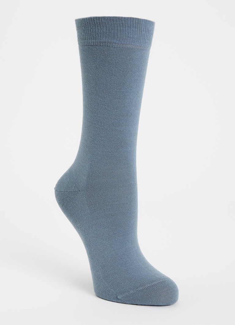 Falke Dames Softmerino sokken in wolblend in de kleur Blauwgrijs, maat: 39-40