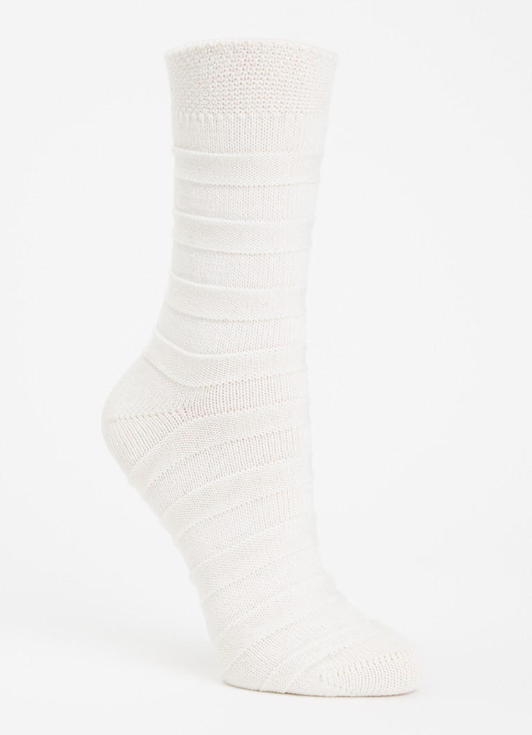 Falke Dames Sparkle Stripes sokken in wolblend in de kleur Gebroken wit, maat: 35-38