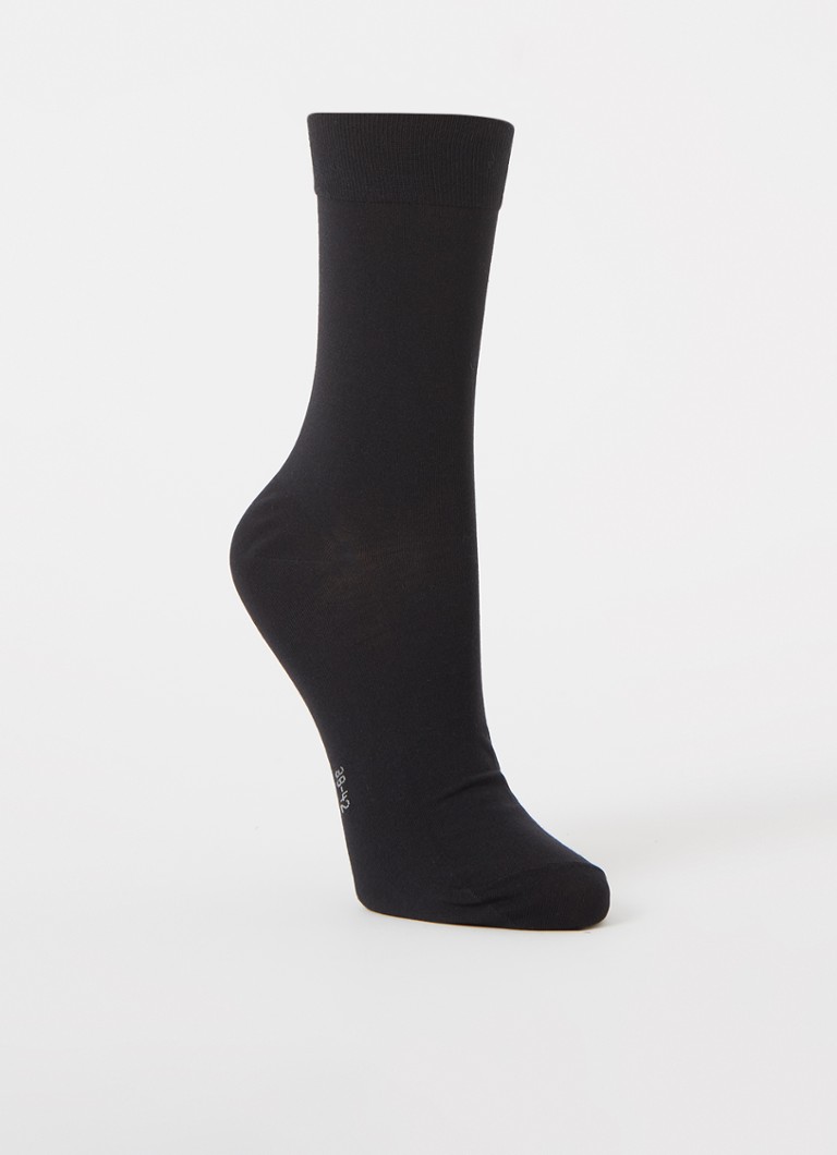 Falke Dames Cotton Touch sokken in katoenblend in de kleur Zwart, maat: 39-42