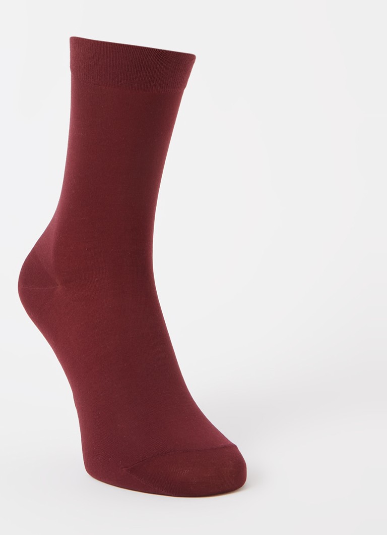 Falke Dames Sokken in katoenblend in de kleur Aubergine, maat: 39/42