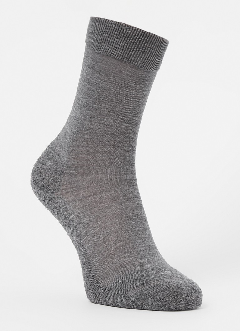 Falke Dames ClimaWool sokken in wolblend in de kleur Grijsmele, maat: 41-42