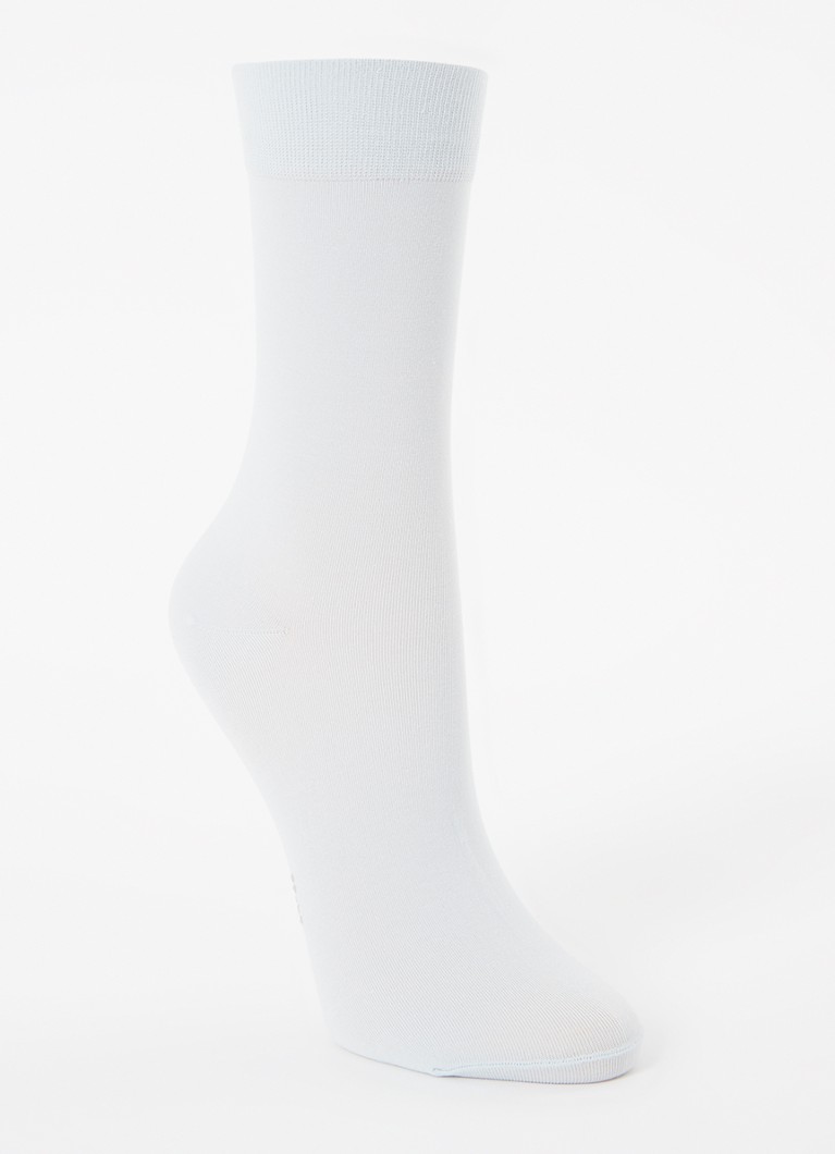 Falke Dames Cotton Touch sokken met logo in de kleur Lichtblauw, maat: 39-42