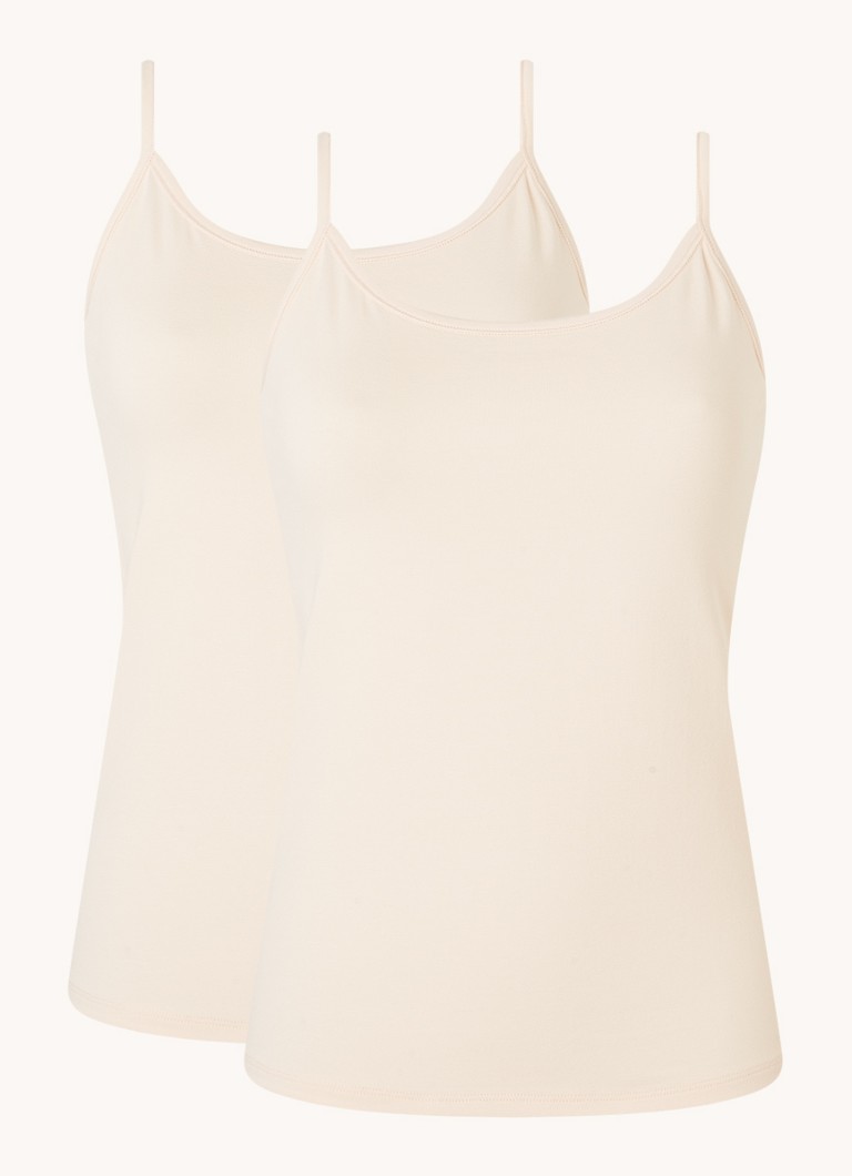 Falke Dames Singlet met ronde hals in 2-pack in de kleur Gebroken wit, maat: XS
