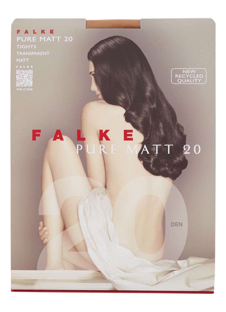 Falke Dames Pure Matt panty in 20 denier in de kleur Beige, maat: XL