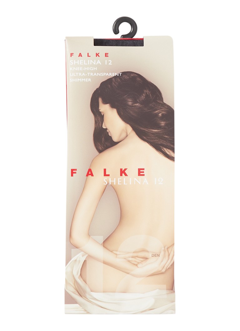 Falke Dames Kniekousen in 12 denier in de kleur Zwart, maat: 39-42