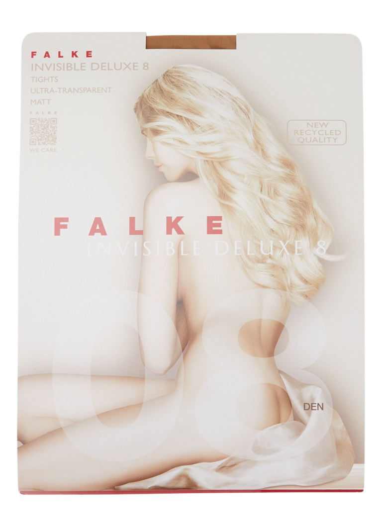 Falke Dames Invisible Deluxe panty in 8 denier in de kleur Beige, maat: S