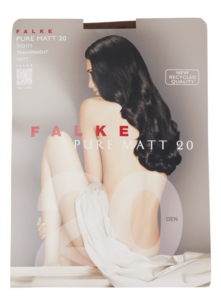 Falke Dames Pure Matt panty in 20 denier in de kleur Donkerbruin, maat: S