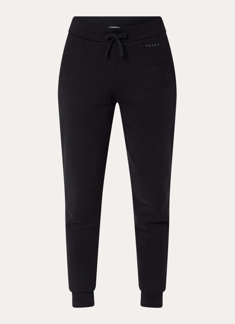 Falke Dames High waist tapered fit joggingbroek met trekkoord in de kleur Zwart, maat: XXL