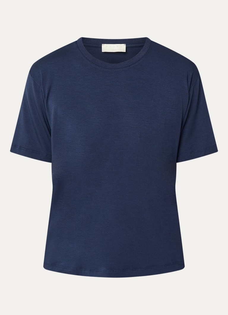 Falke Dames T-shirt met ronde hals in de kleur Donkerblauw, maat: L