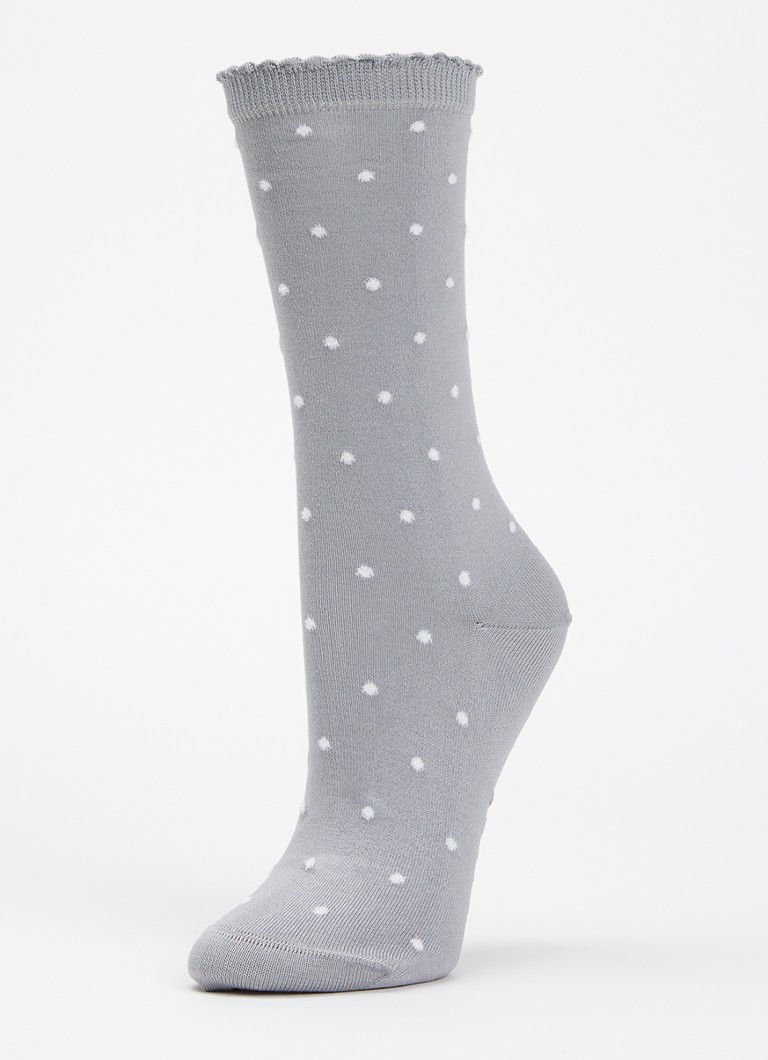Falke Dames Spike Dot sokken met stippenprint in de kleur Grijs, maat: 39-42