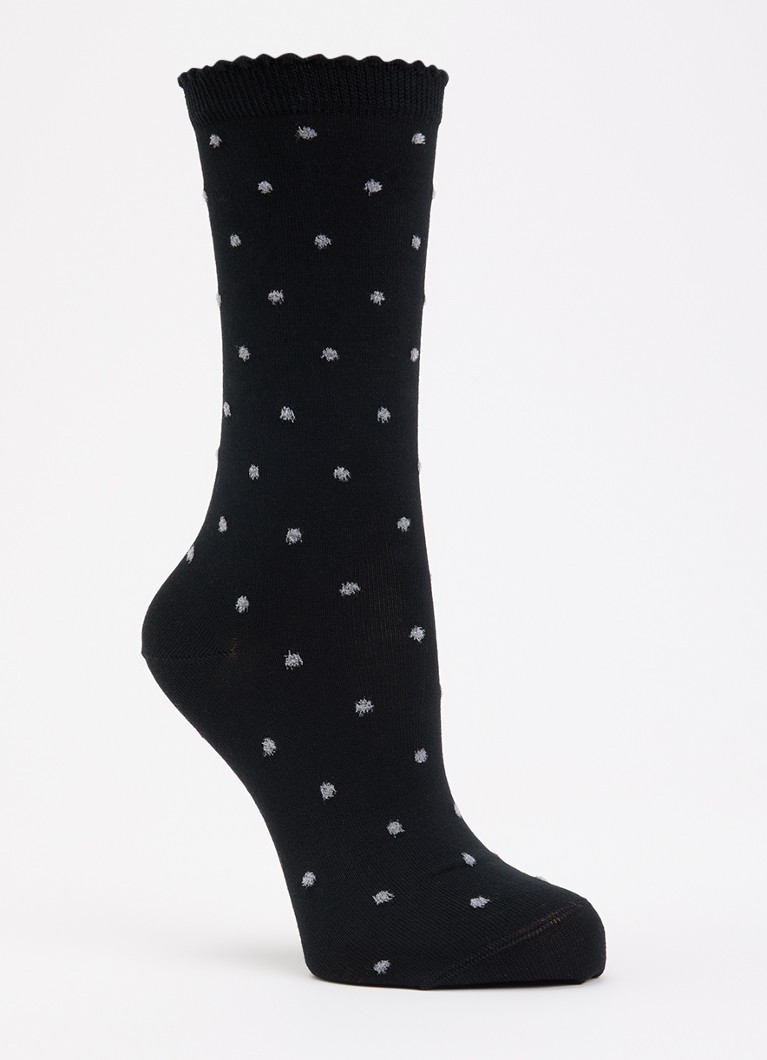 Falke Dames Spike Dot sokken met stippenprint in de kleur Zwart, maat: 35-38