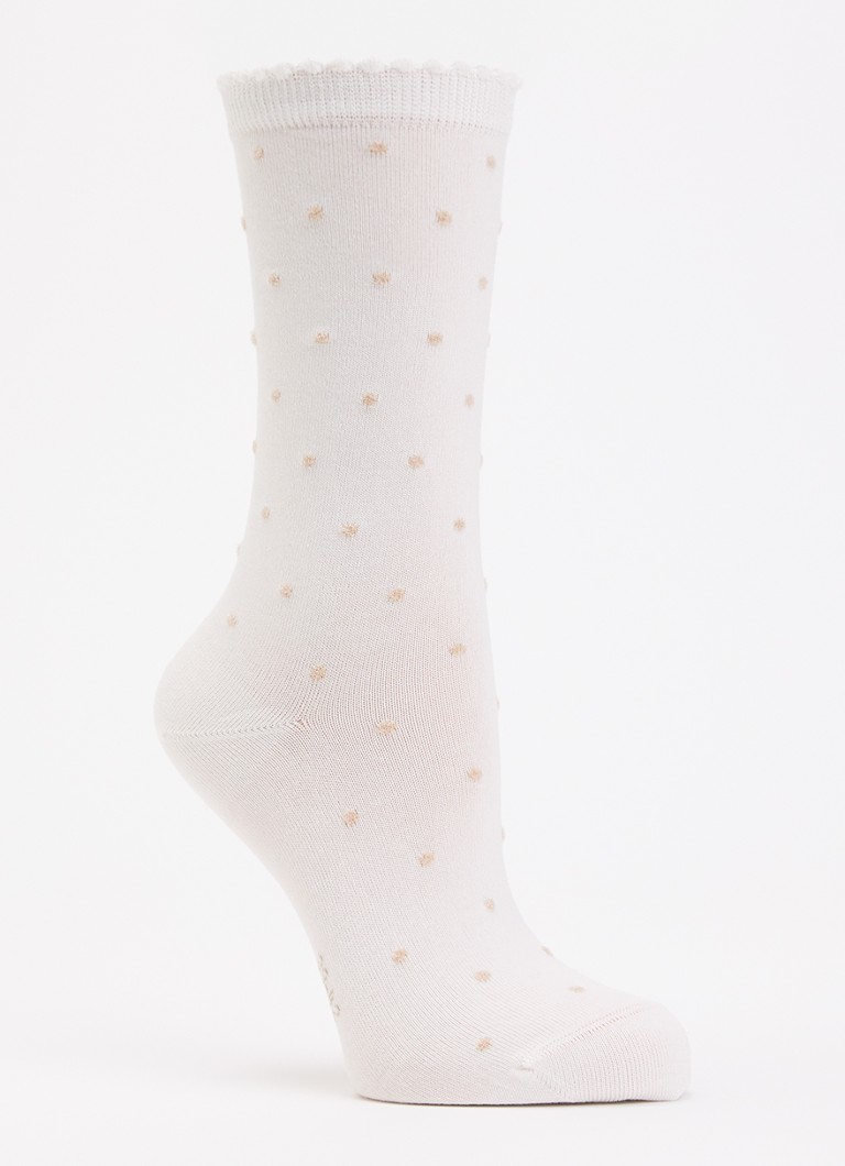 Falke Dames Spike Dot sokken met stippenprint in de kleur Wit, maat: 39-42