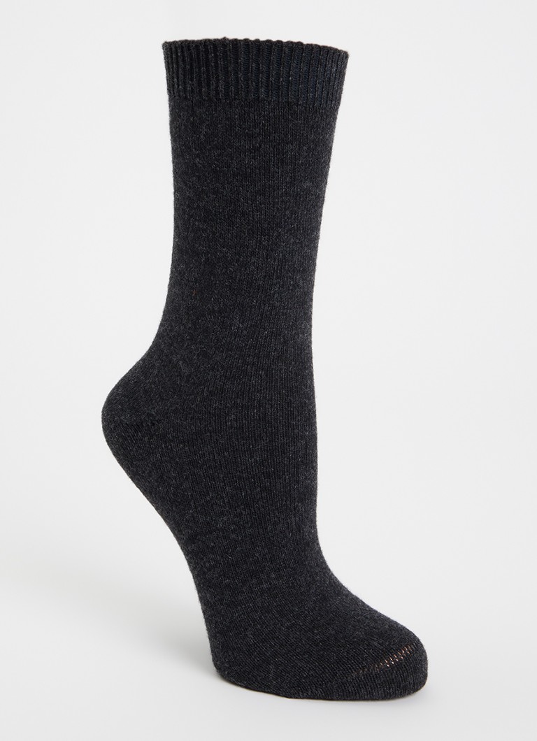 Falke Heren Cosy Wool sokken in kasjmierblend in de kleur Antraciet, maat: 39-42