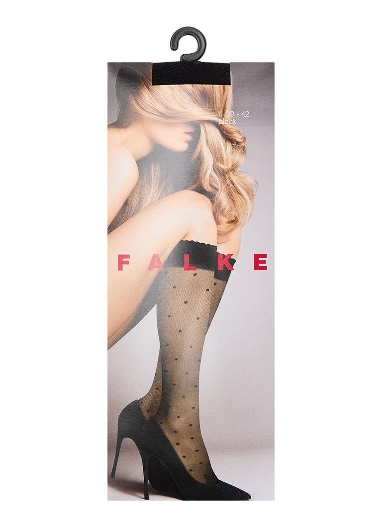 Falke Dames Pantysokken met stippenprint in 15 den in de kleur Zwart, maat: 39-42