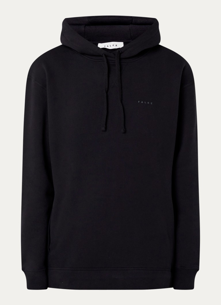 Falke Dames Hoodie met logoprint in de kleur Zwart, maat: M