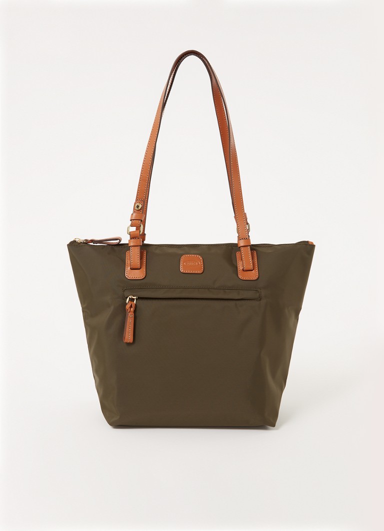 Bric's X-Bag schoudertas met leren details en uitneembaar etui Donkergroen - Deal