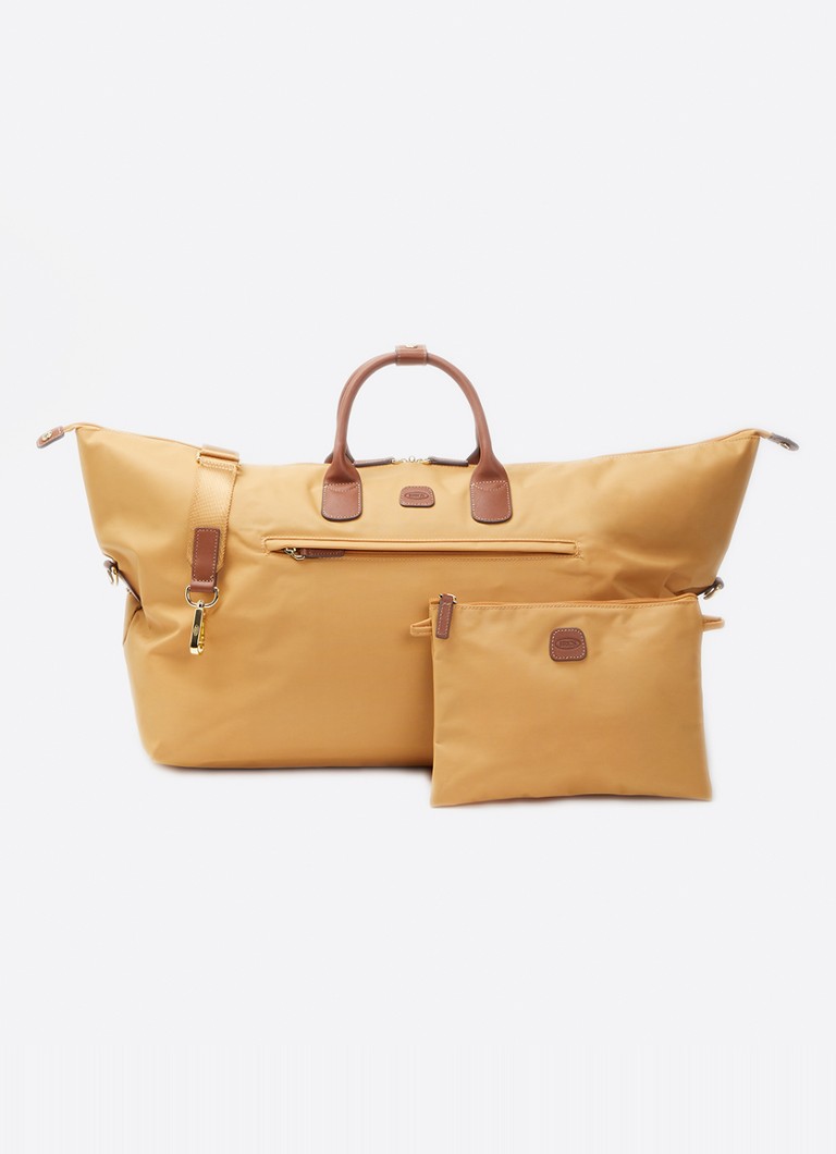 Bric's Dames Holdall weekendtas met logo en uitneembare etui in de kleur Okergeel, maat: 55x20x32