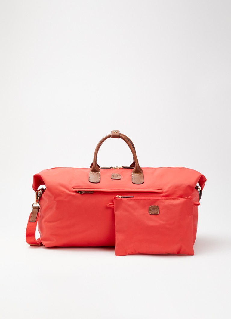 Bric's Dames Holdall weekendtas met logo en uitneembare etui in de kleur Koraal, maat: 55x20x32