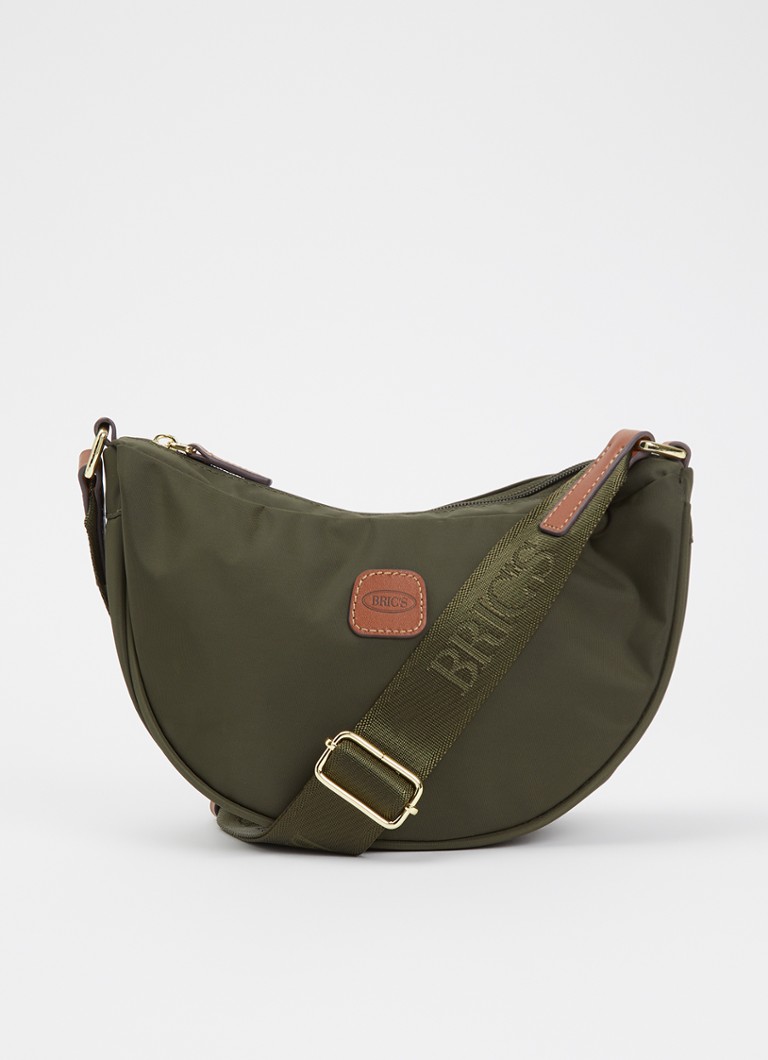 Bric's Dames X-Collection crossbodytas met logo in de kleur Olijfgroen, maat: 1maat