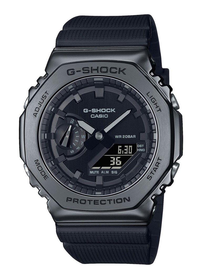 G-Shock Heren Classic horloge GM-2100BB-1AER in de kleur Grijs, maat: 44MM