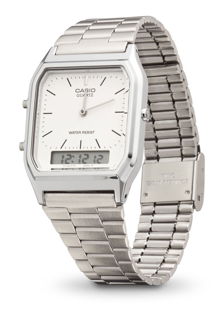 Casio Dames Vintage Edgy horloge AQ-230A-7DMQYES in de kleur Zilver, maat: 27MM