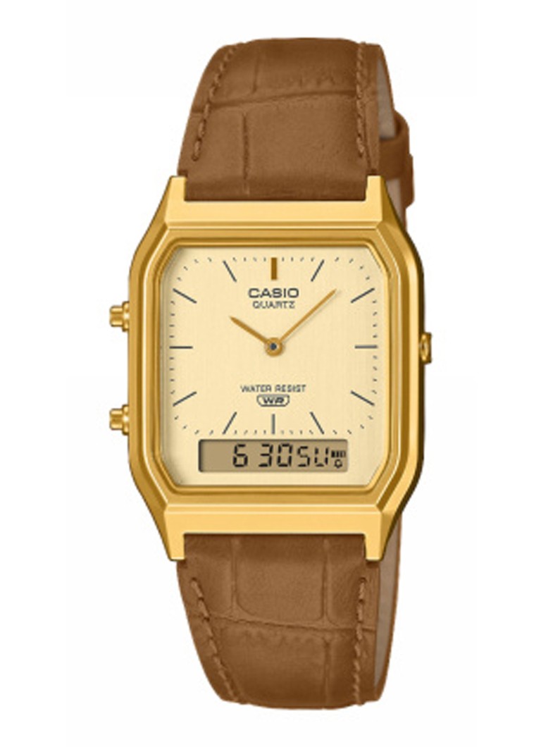 Casio Dames Vintage horloge AQ-230EGL-9AEF in de kleur Donkerbruin, maat: 39mm