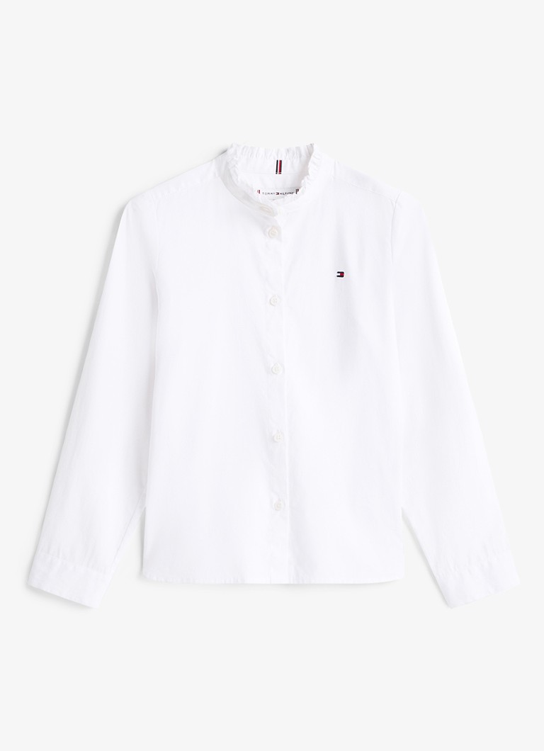 Tommy Hilfiger Meisjes Blouse met logo in de kleur Wit
