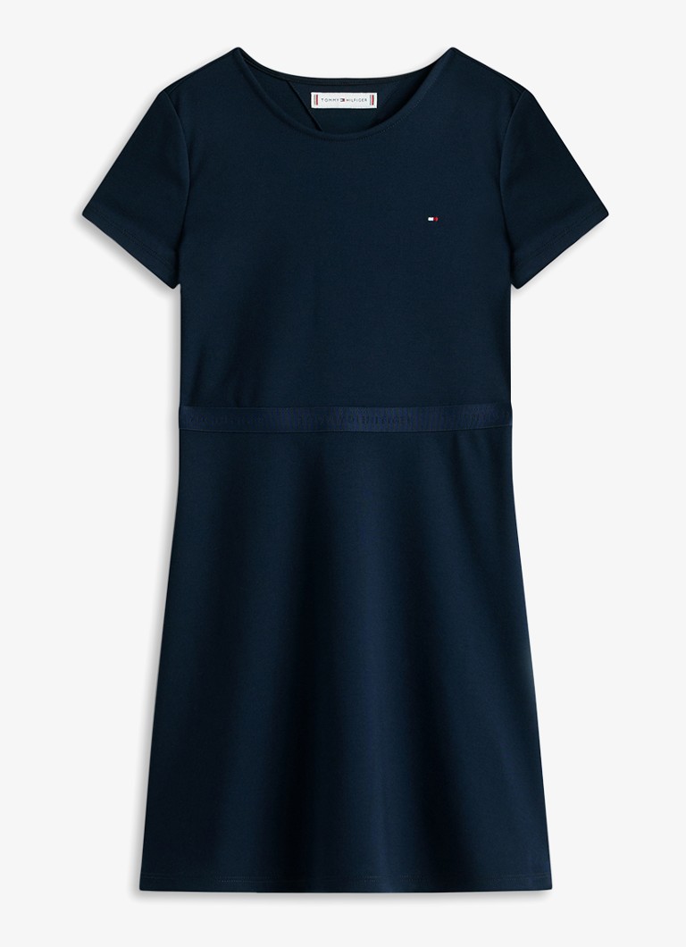 Tommy Hilfiger Jurk met streepprint in de kleur Donkerblauw