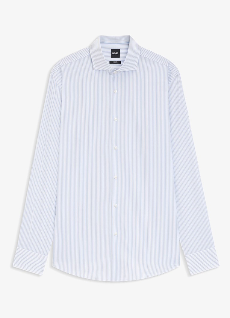 BOSS Heren Slim fit overhemd met streepprint in de kleur Lichtblauw