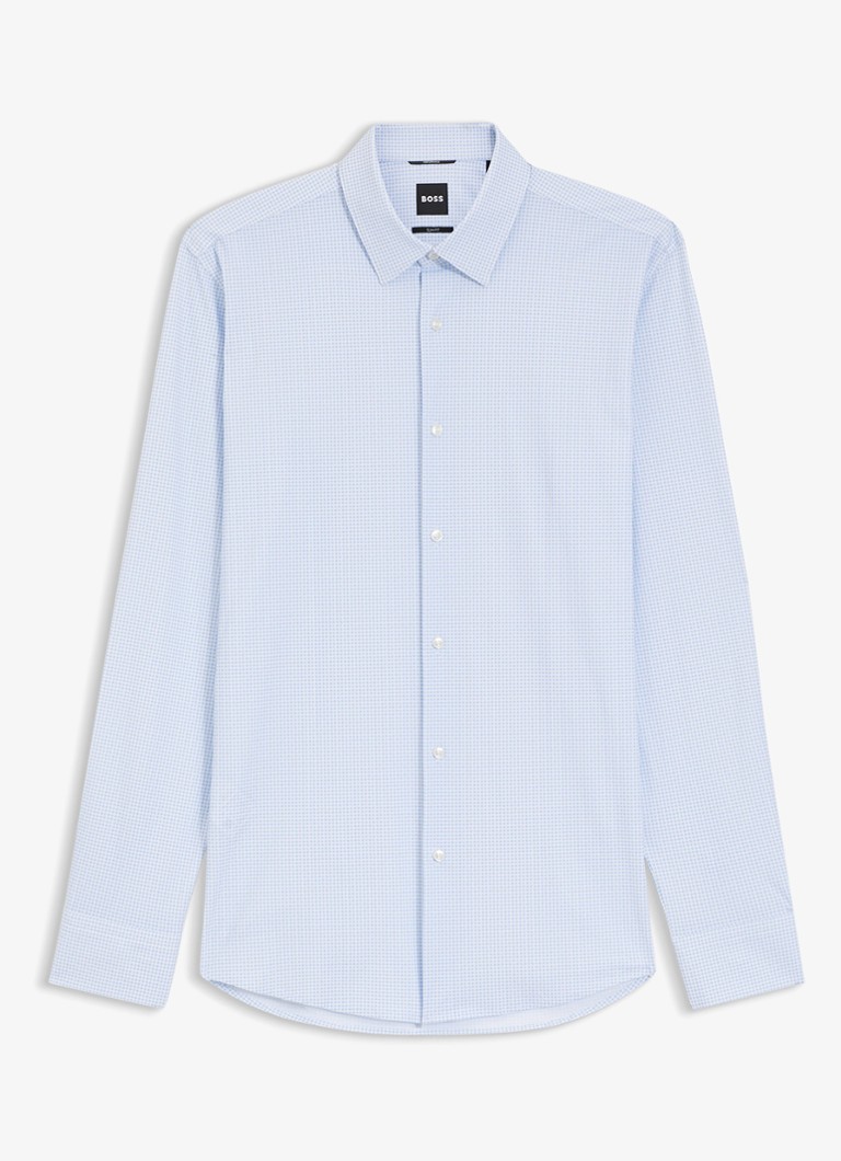 BOSS Heren Slim fit overhemd met print in de kleur Lichtblauw