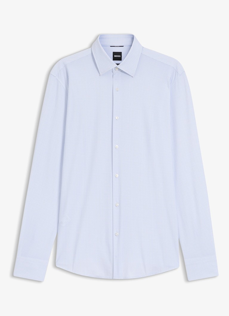 BOSS Heren Slim fit overhemd met kent kraag in de kleur Lichtblauw