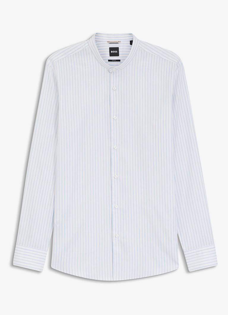 BOSS Heren Slim fit overhemd met streepprint in de kleur Lichtblauw