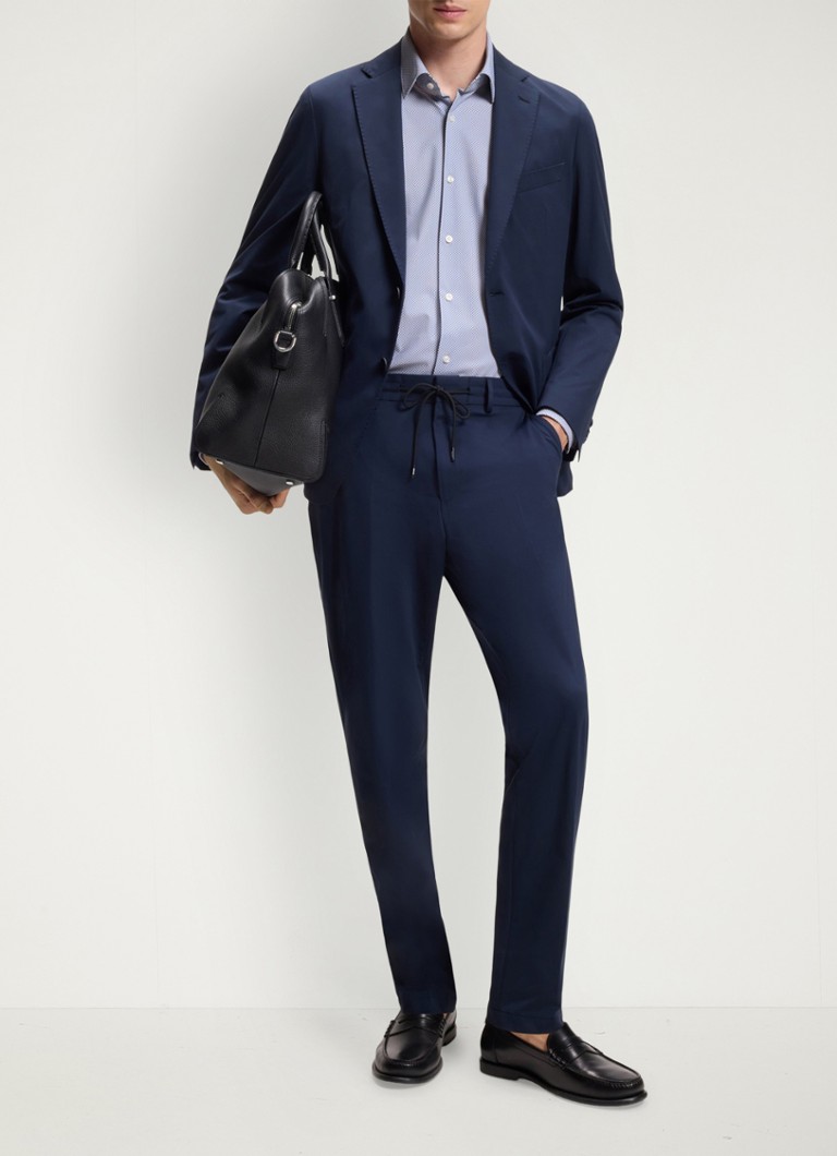 BOSS Heren Slim fit overhemd met grafische print in de kleur Light/Pastel Blue-452 / Lichtblauw